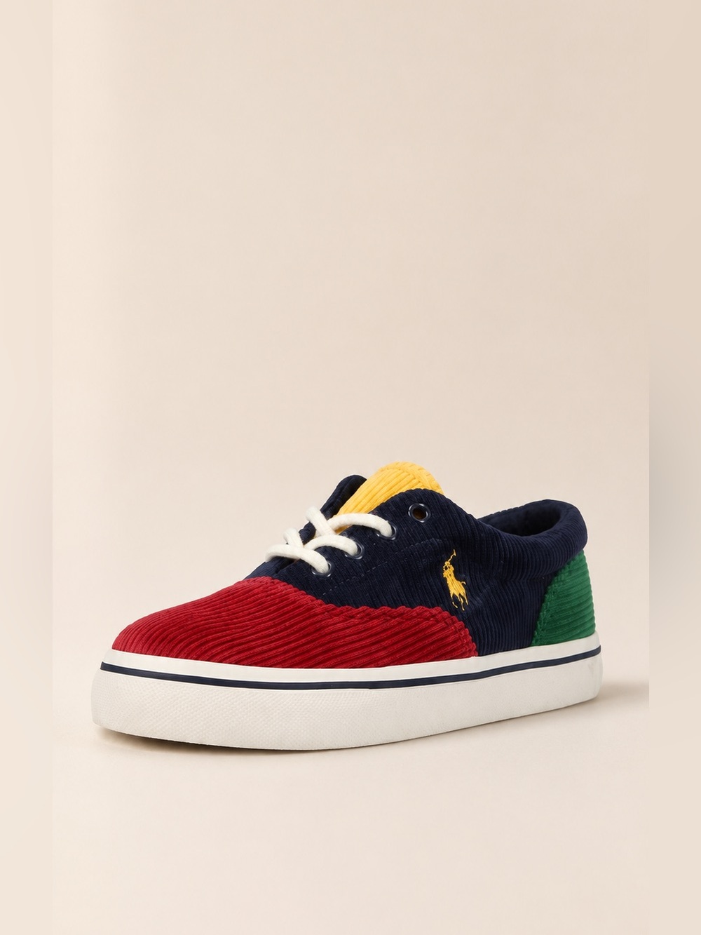Ralph Lauren polo LITTLE BOY'S KEATON COLORBLOCKED CORDUROY SNEAKERS size 1